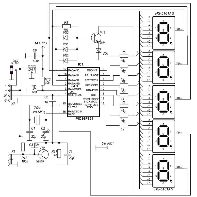 Nm8016 частотомер кит схема