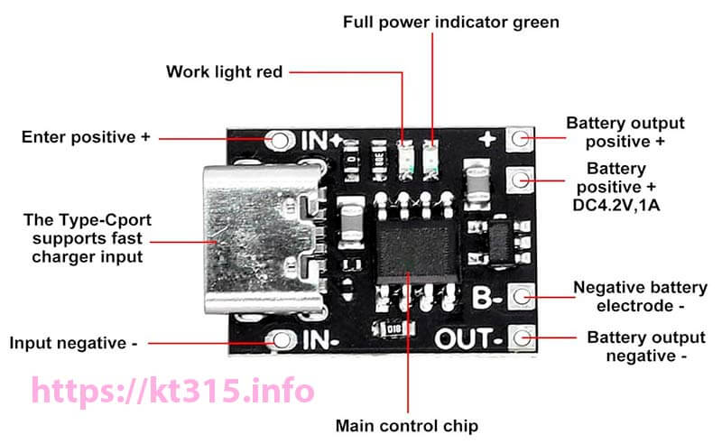 Модуль заряда 1S Li-ion TP4057 Type-C 3 Модуль заряда 1S Li-ion TP4057 Type-C