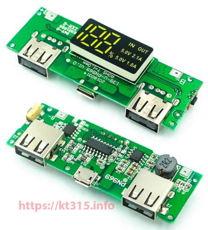 Плата контроллер H969 powerbank LED дисплей USB-5В-2.1А 4 Плата контроллер H969 powerbank LED дисплей USB-5В-2.1А — изображение 4