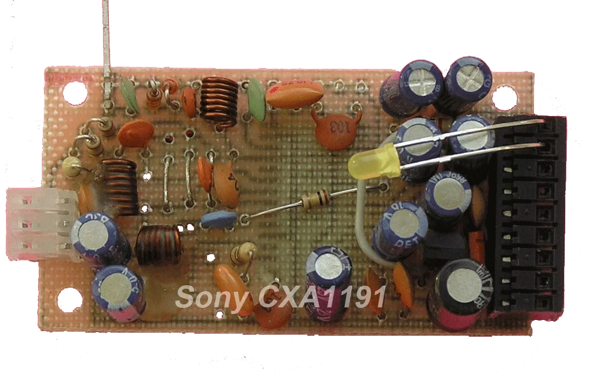 FМ приемник со встроенным УНЧ 0,5Вт моно,  на СХА1191 М Sony