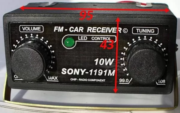 Автомобильный FM радиоприемник моно SONY-1191M 20W